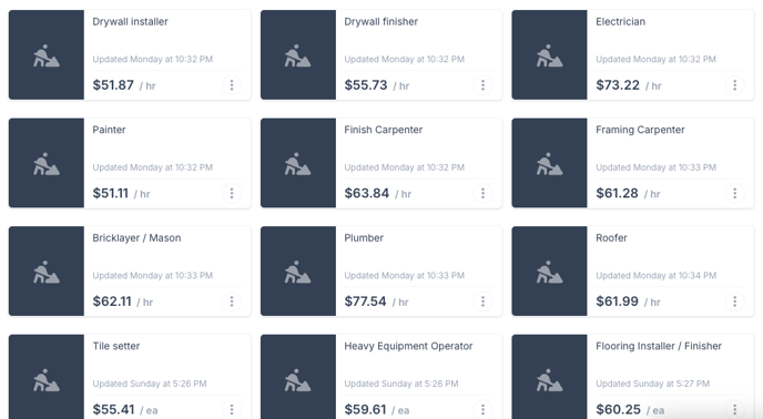 Preloaded Construction Subcontractor Rates